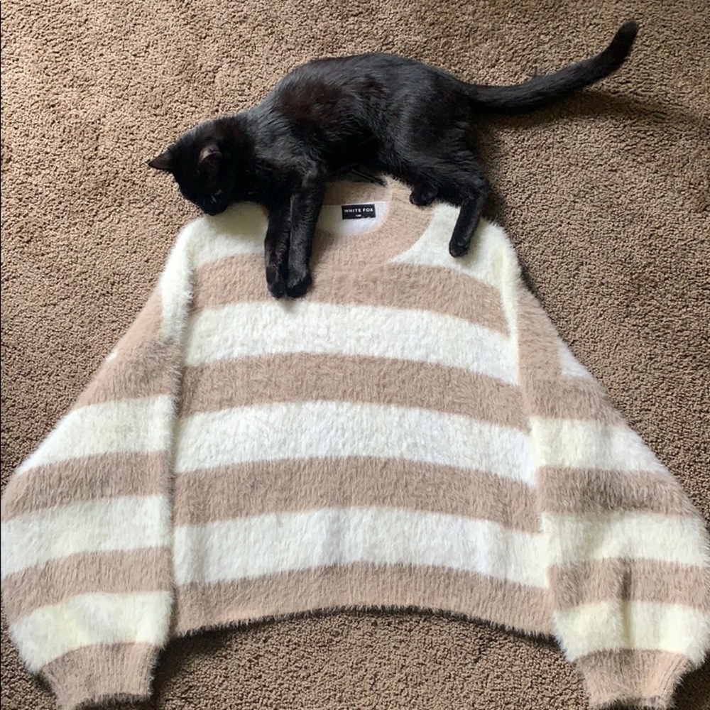 White Fox fuzzy Sweater